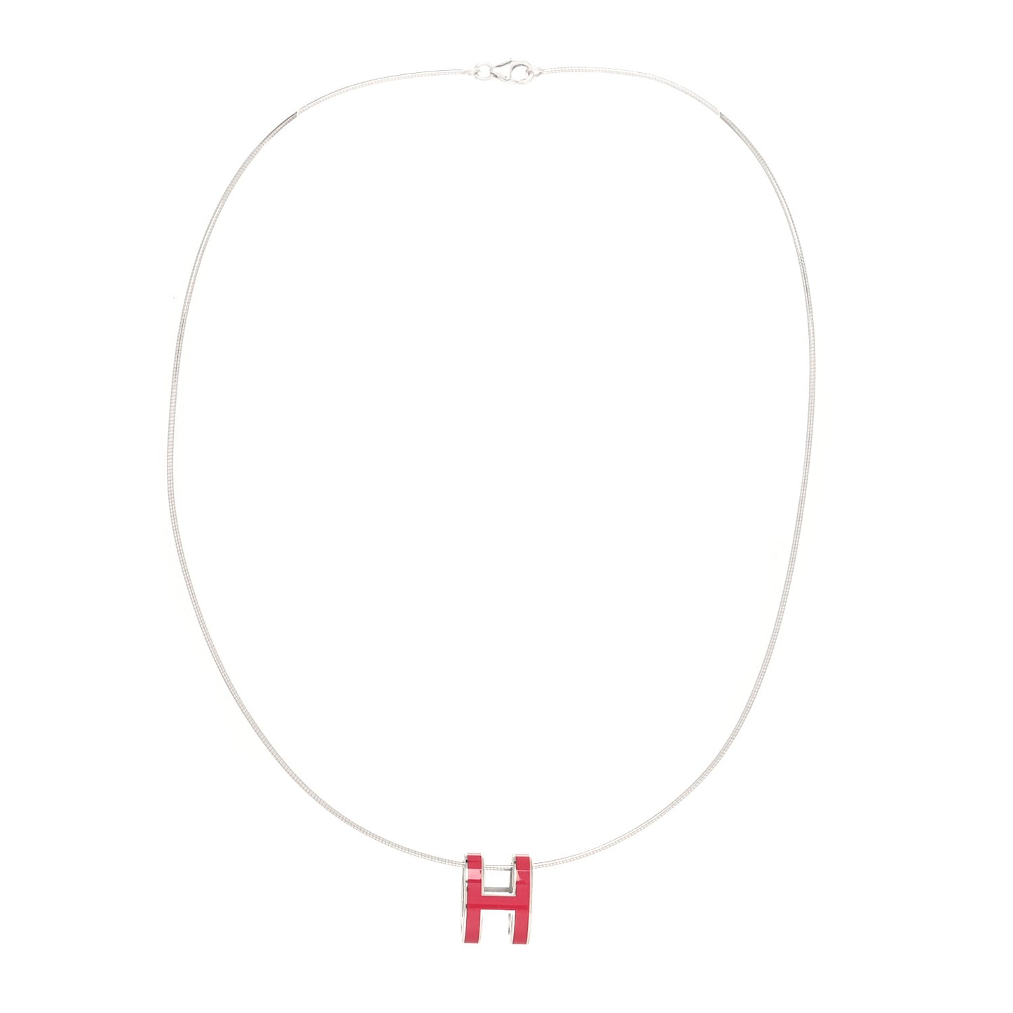 Lacquered Palladium Pop H Pendant Necklace Rose Extreme