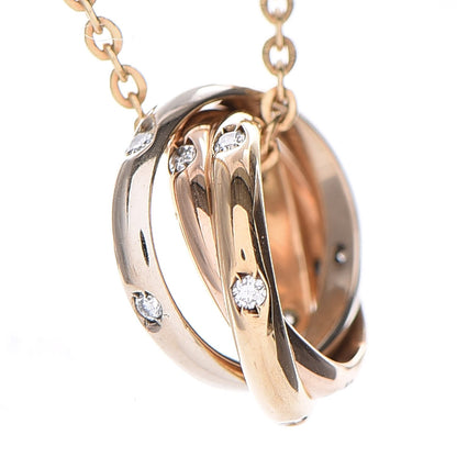 Cartier 18K Pink Yellow White Gold 15 Diamond Trinity Pendant Necklace 6 of 7