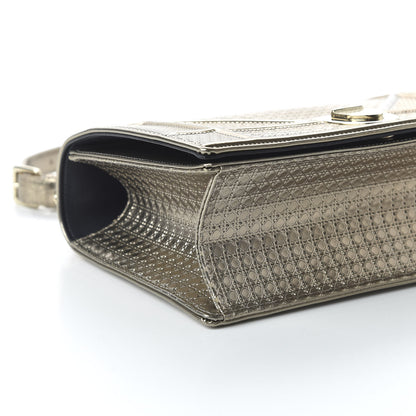 Christian Dior Metallic Patent Micro-Cannage Medium Diorama Flap Bag Gold 6 of 9