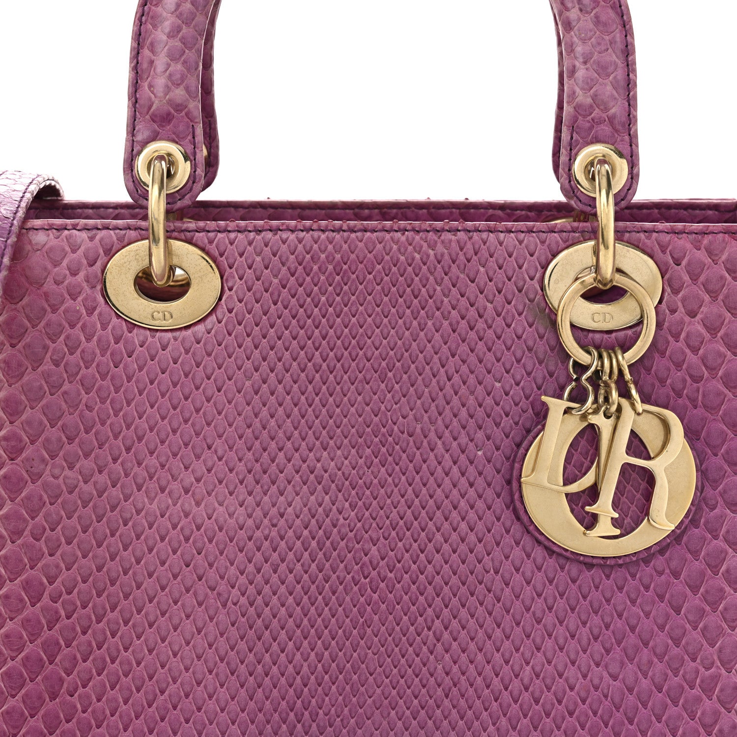 Christian Dior Snakeskin Medium Lady Dior Purple 8 of 15
