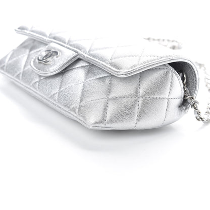 Chanel Metallic Lambskin Quilted Glasses Case With Chain Silver 7 of 11