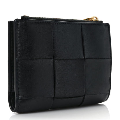 Bottega Veneta Nappa Maxi Intrecciato Small Bi-Fold Zip Wallet Black 3 of 6
