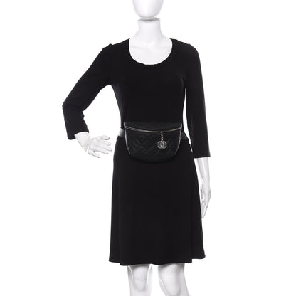 Chanel Grained Calfskin Quilted Waist Belt Bag Black 2 of 10
