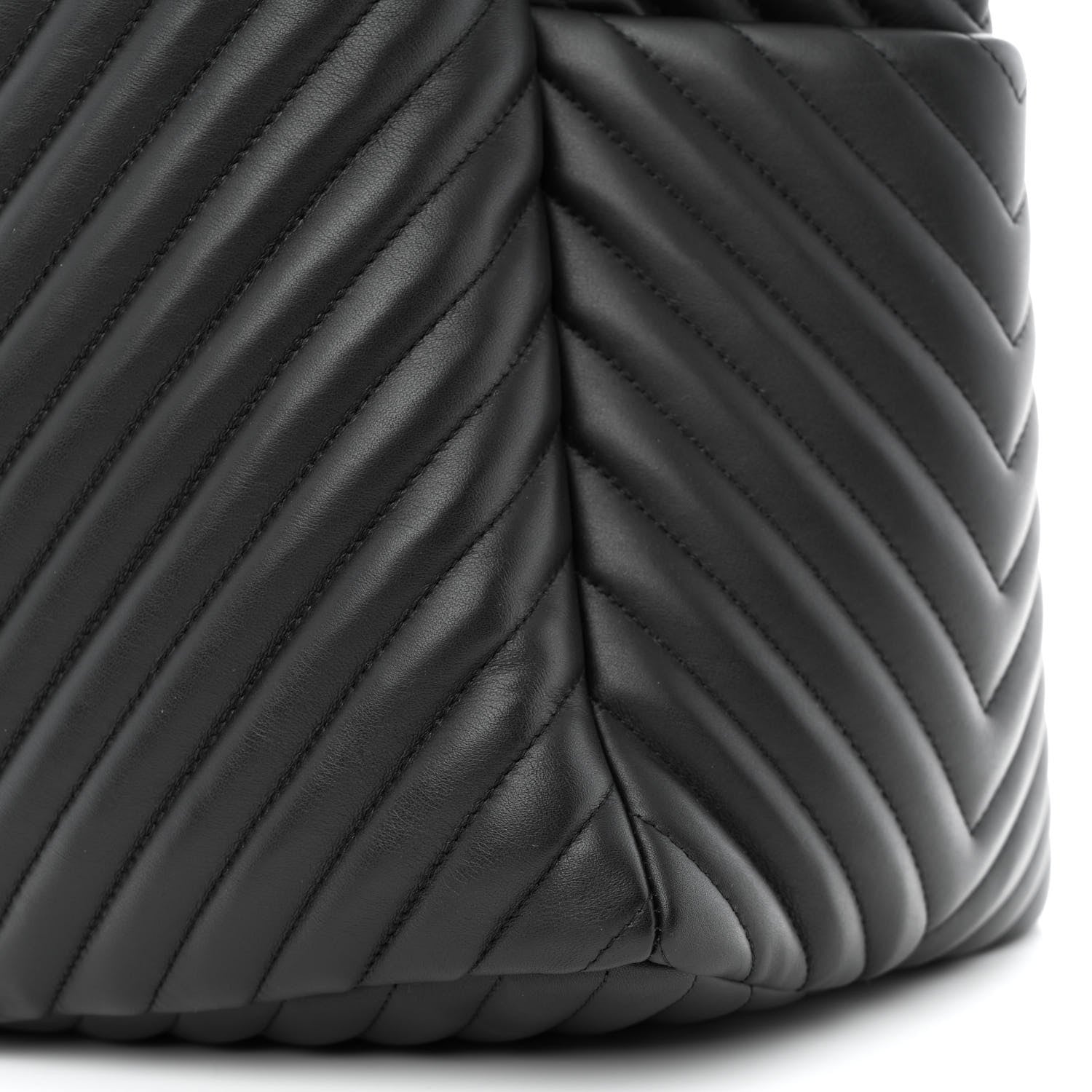 Chanel Lambskin Chevron Quilted Large Urban Spirit Drawstring Bag Black 11 of 11
