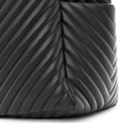 Chanel Lambskin Chevron Quilted Large Urban Spirit Drawstring Bag Black 11 of 11