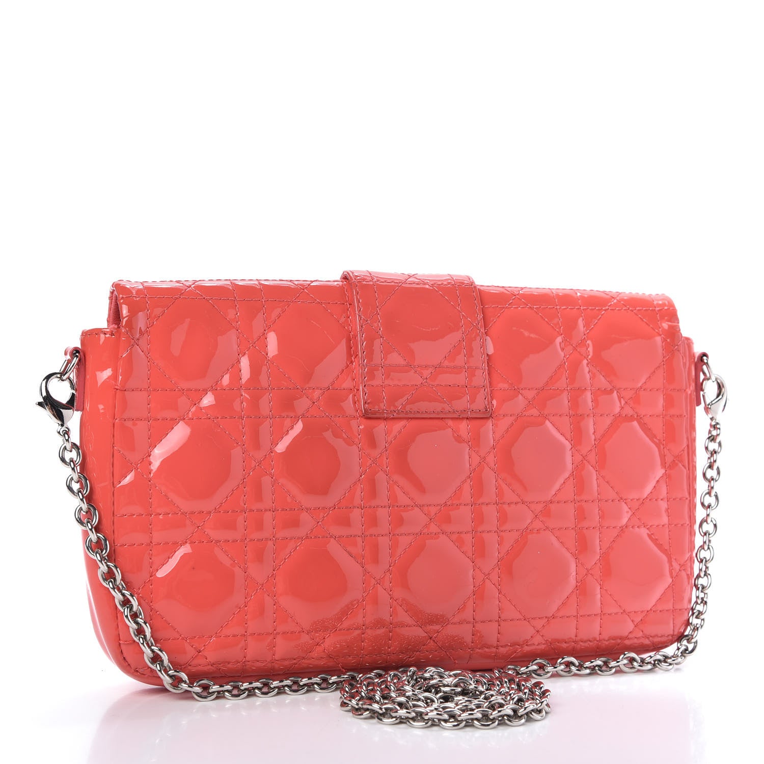 Christian Dior Patent Cannage New Lock Pouch Coral 3 of 9