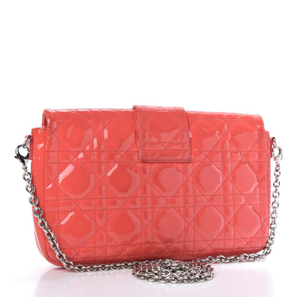 Christian Dior Patent Cannage New Lock Pouch Coral 3 of 9