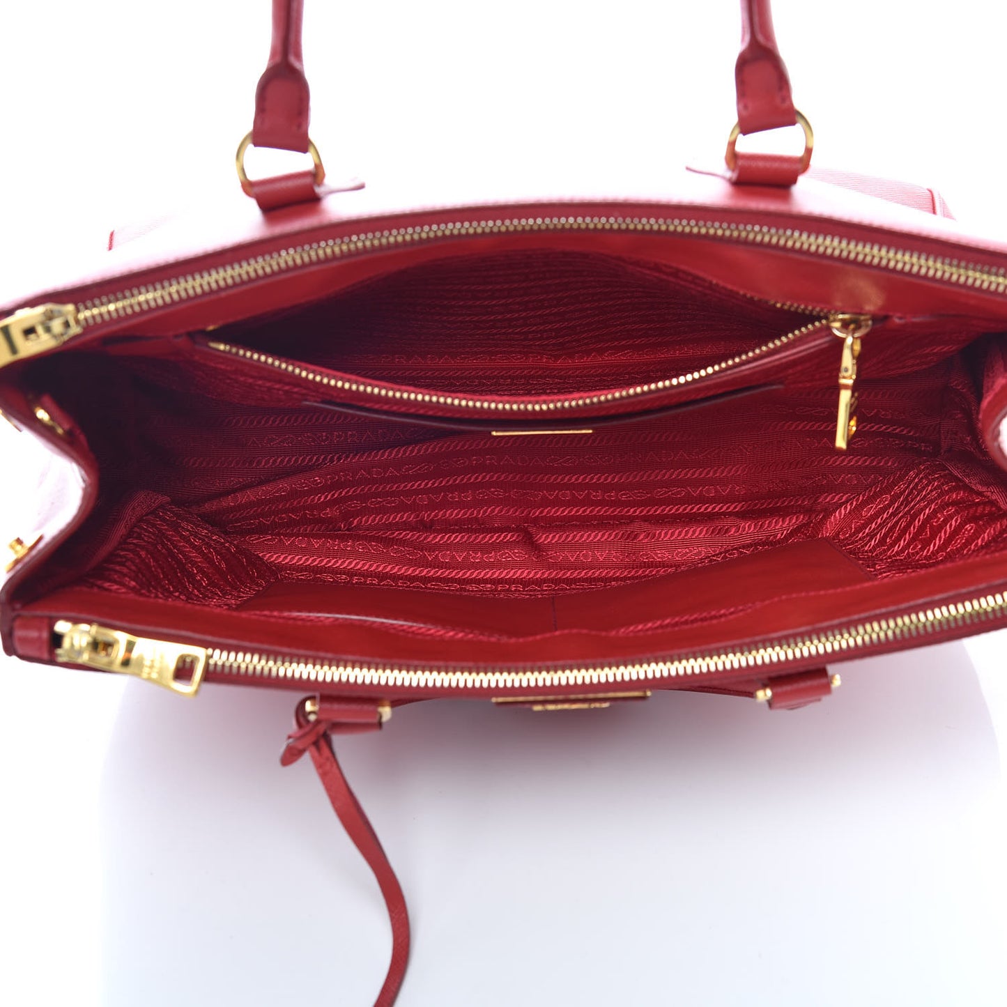 Saffiano Medium Galleria Double Zip Tote Fuoco