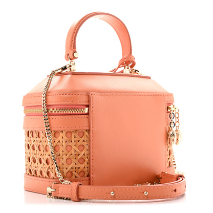 Bulgari Calfskin Rattan Serpenti Forever Top Handle Vanity Orange 3 of 13