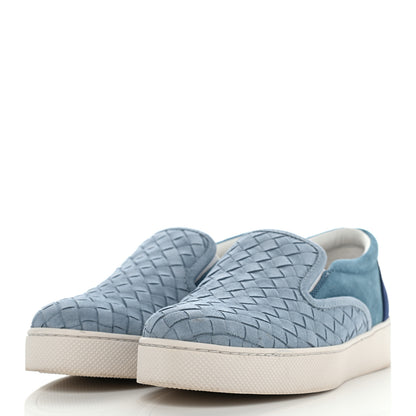 Bottega Veneta Nappa Intrecciato Suede Mens Slip On Sneakers 35.5 Light Blue 3 of 9