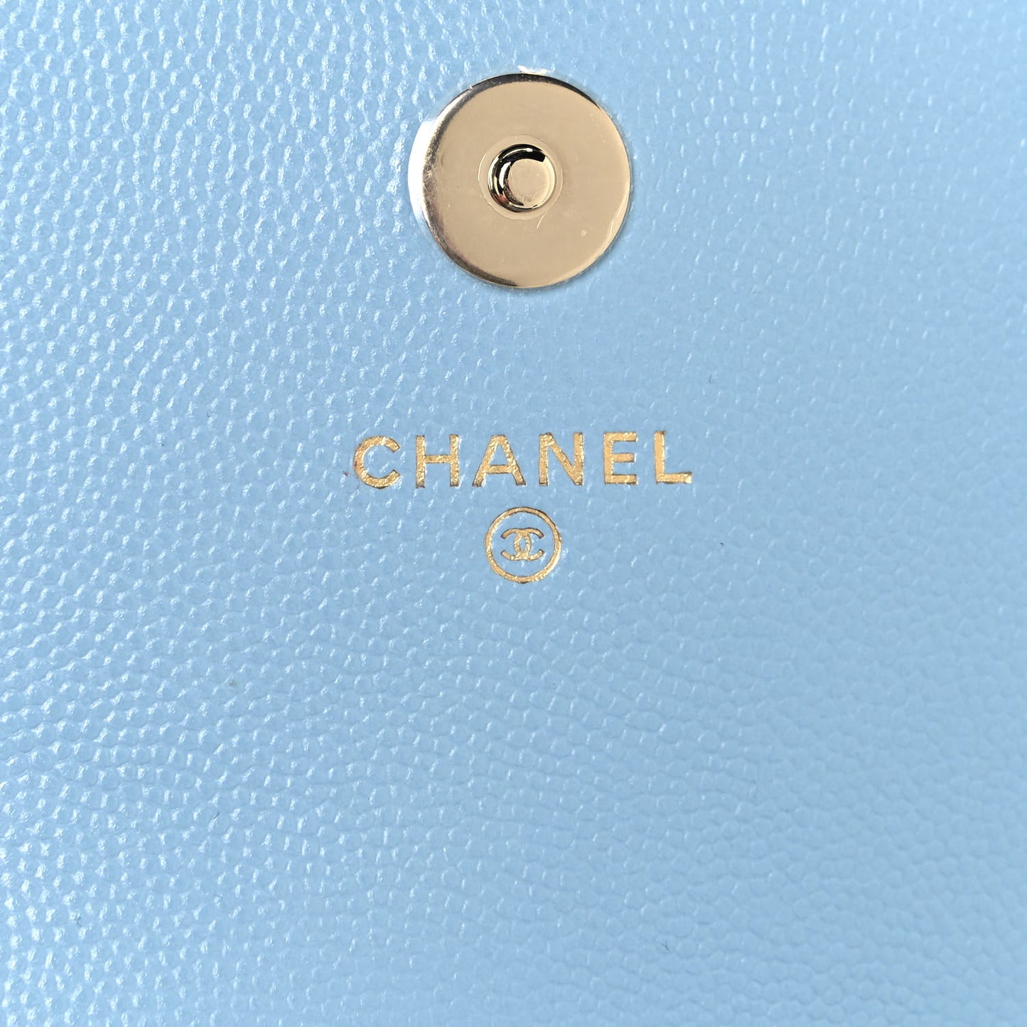 Caviar Quilted Crystal CC Airpods Pro and Phone Case With Chain Light Blue