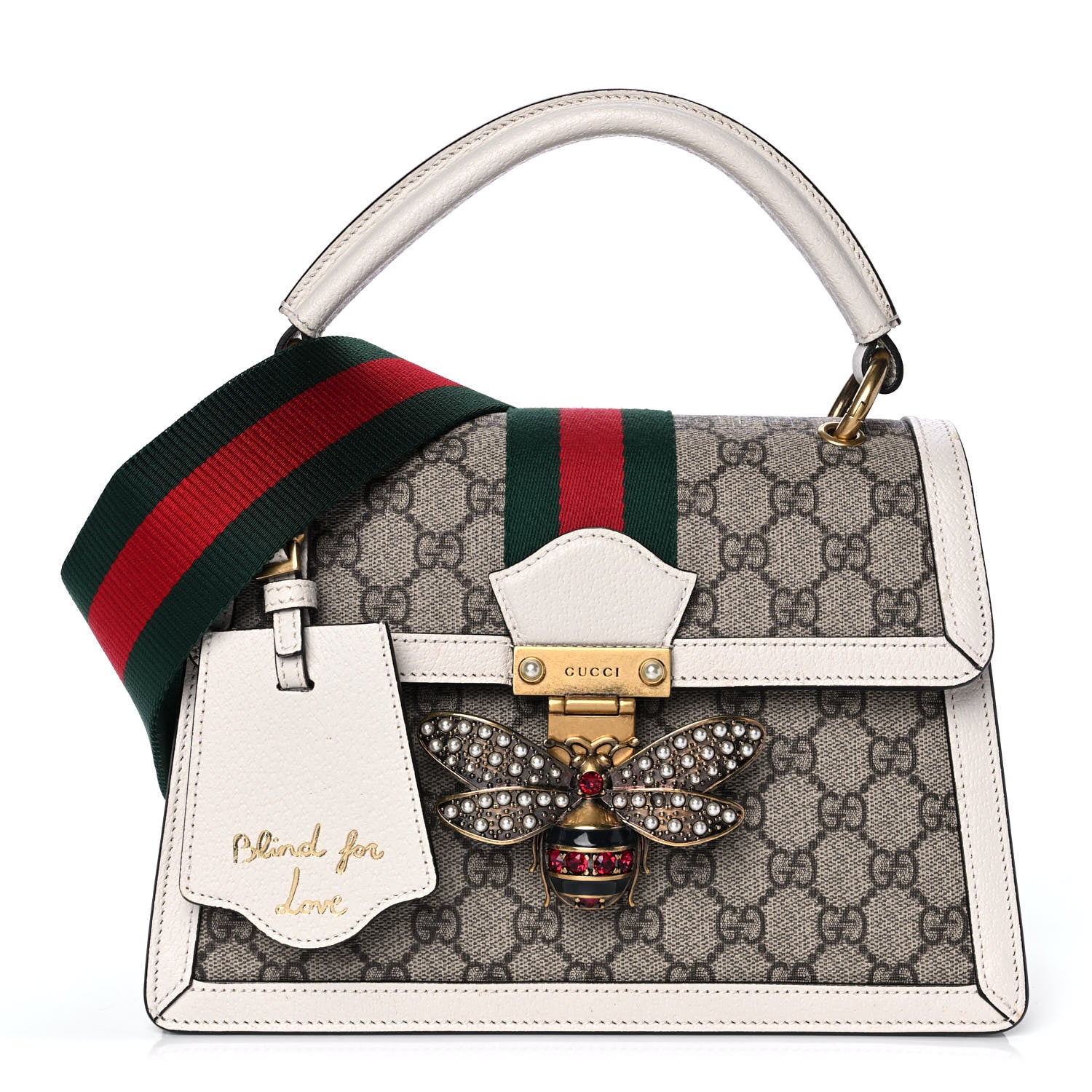 Gucci GG Supreme Monogram Small Queen Margaret Top Handle Bag White 1 of 15