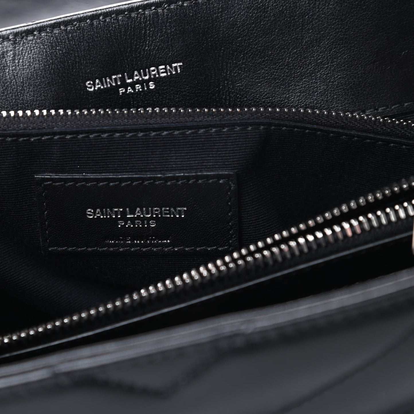 Calfskin Y Quilted Monogram Medium Loulou Chain Satchel Black