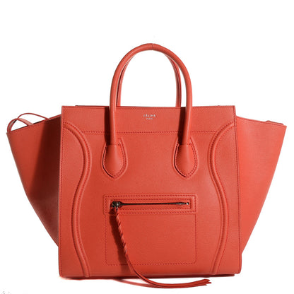 Celine Grained Calfskin Medium Phantom Luggage Coral 1 of 9
