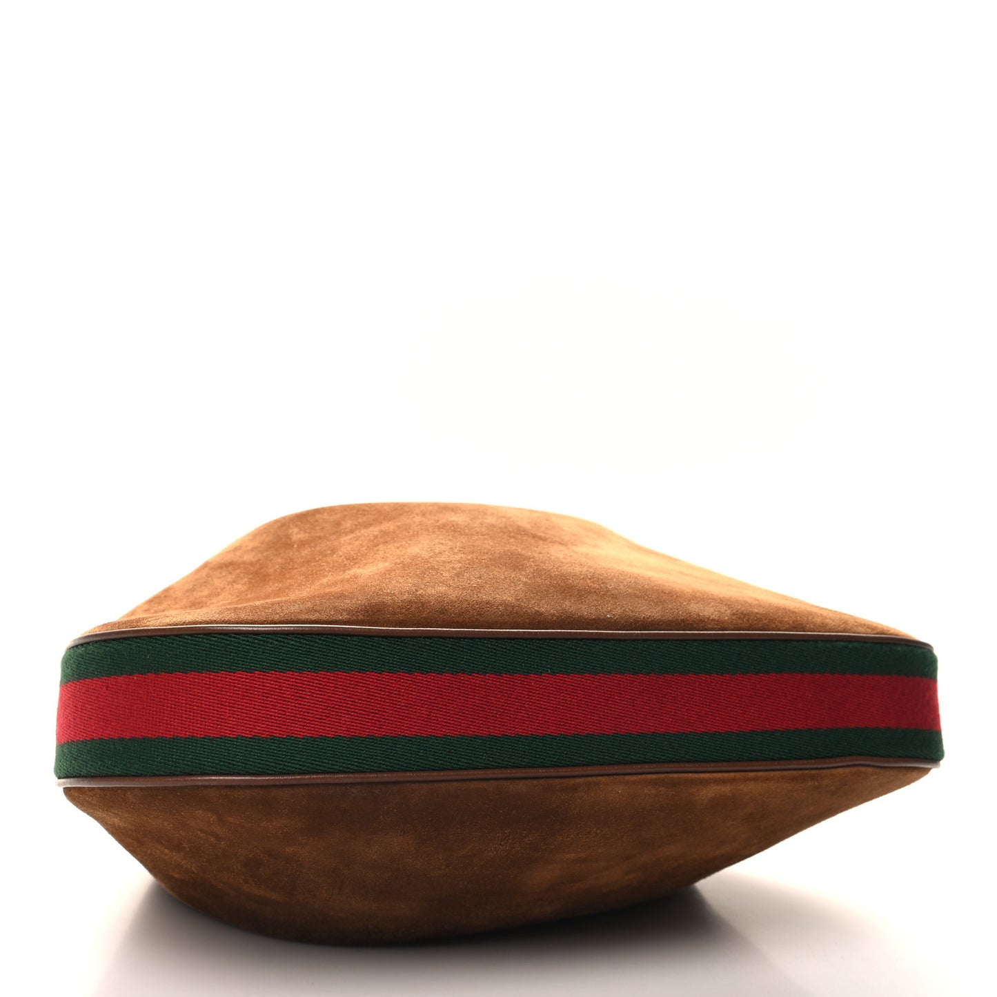 Suede Web Large Attache Shoulder Bag Brown