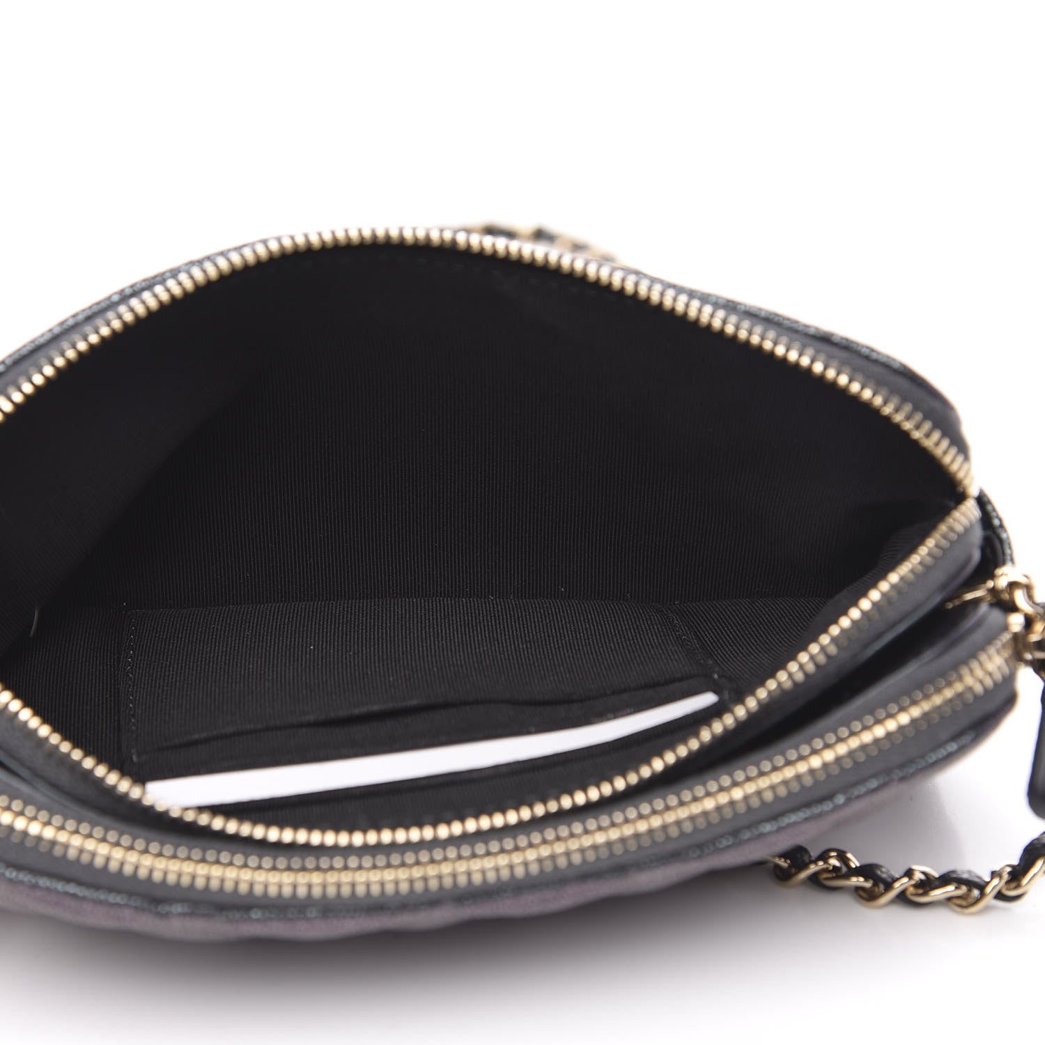 Chanel Iridescent Caviar Quilted Clutch With Chain Black 6 of 11