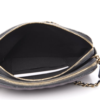 Chanel Iridescent Caviar Quilted Clutch With Chain Black 6 of 11