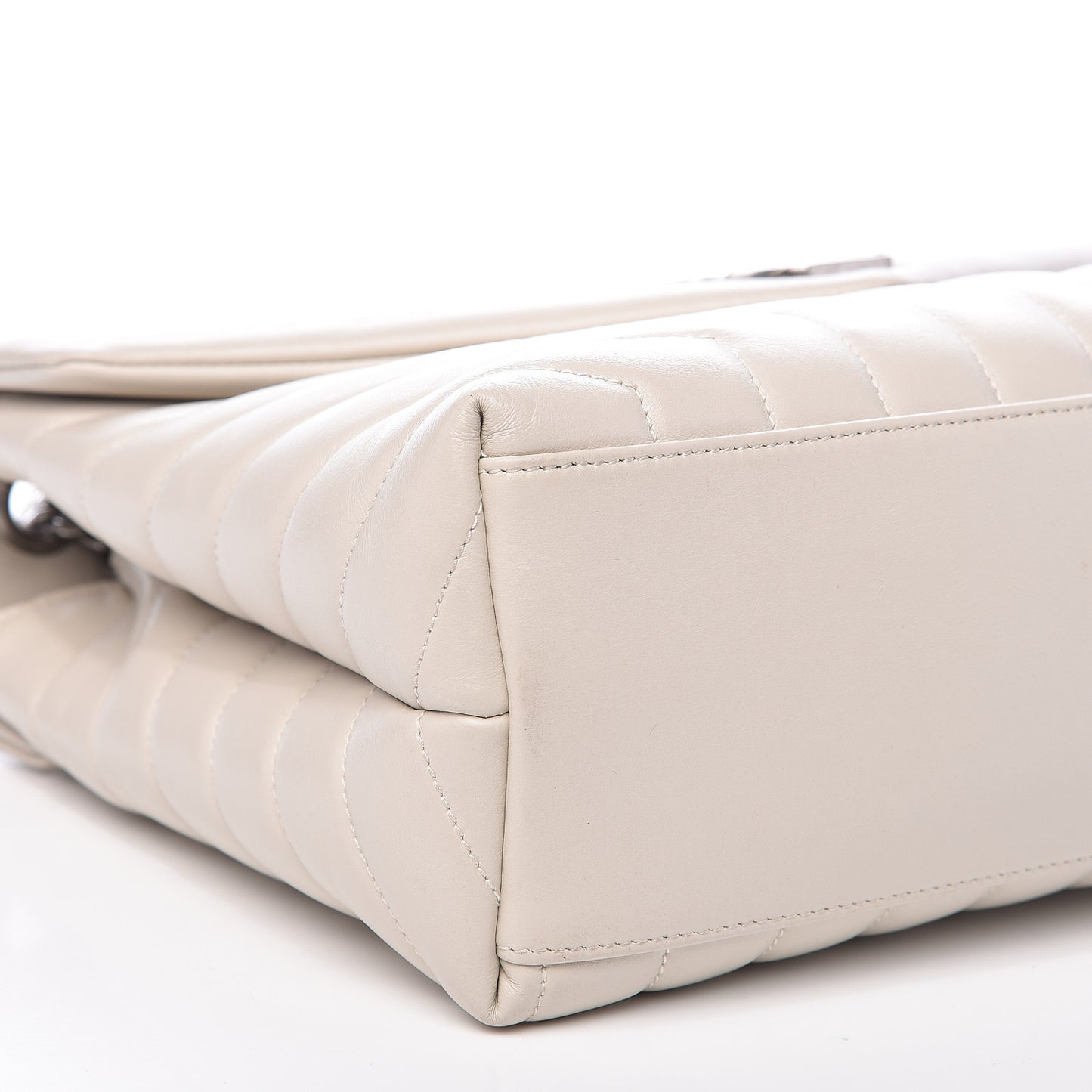 Calfskin Y Quilted Monogram Medium Loulou Chain Satchel Crema Soft