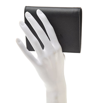 Prada Saffiano Shine Bi-Fold Wallet Black 2 of 7