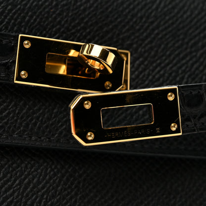 Hermes Epsom Matte Alligator Touch Kelly Wallet To Go Black 11 of 12