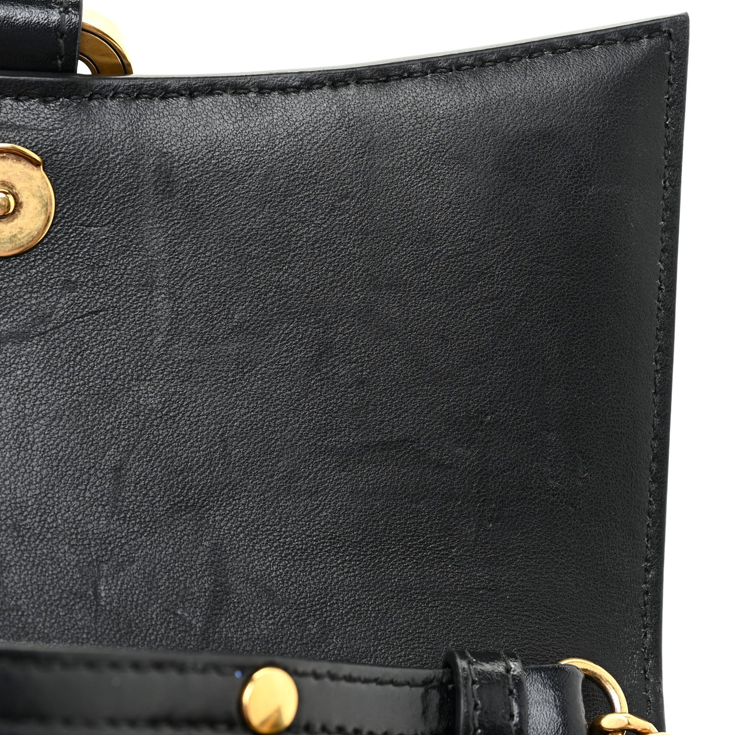 Shiny Box Calfskin Hourglass Chain Bag Black