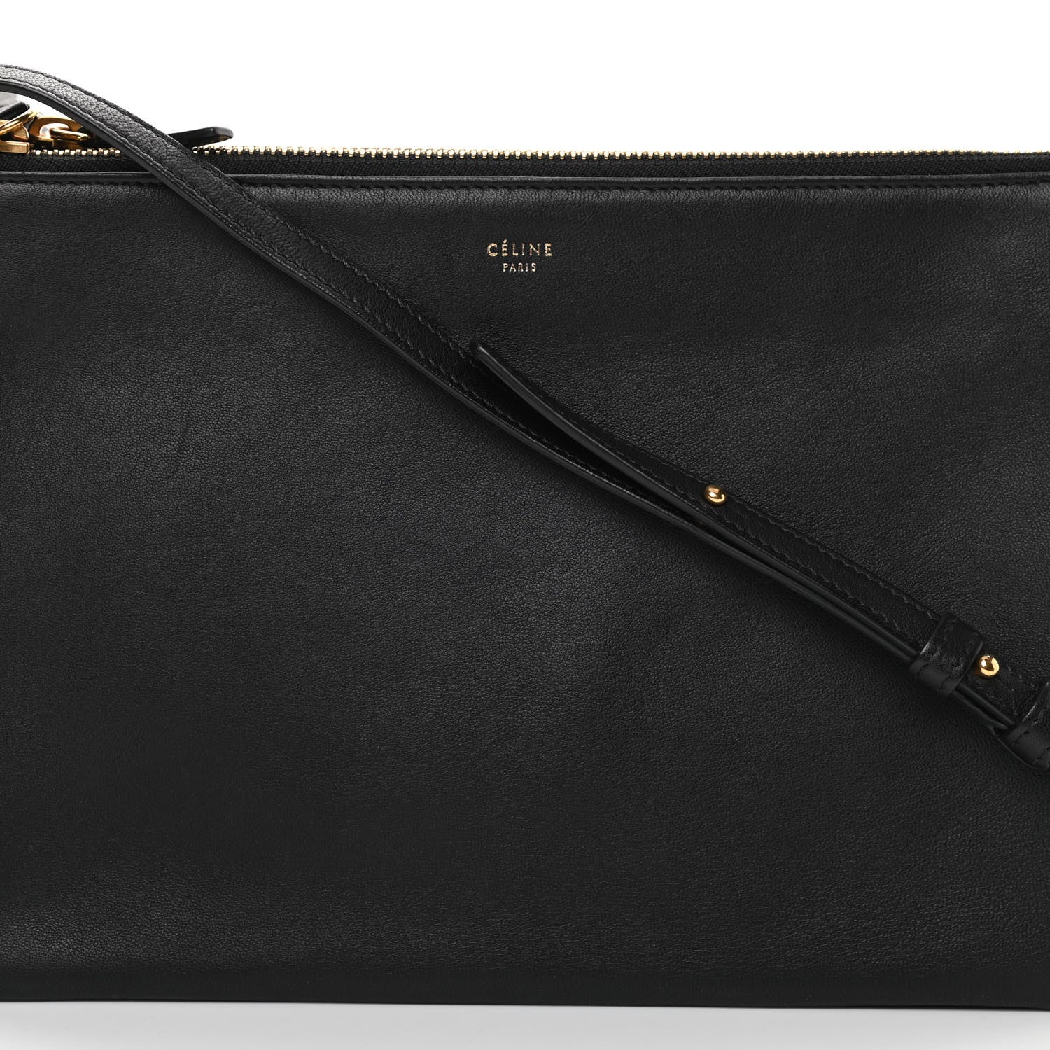 Celine Lambskin Large Trio Crossbody Bag Black 10 of 17