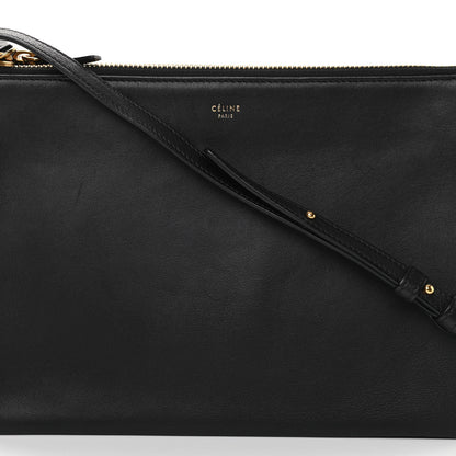 Celine Lambskin Large Trio Crossbody Bag Black 10 of 17
