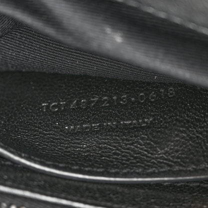 Saint Laurent Sheepskin Matelasse Chevron Monogram Medium College Bag Black 7 of 13