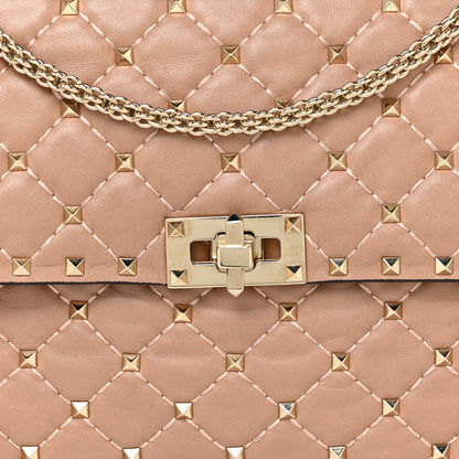 Valentino Garavani Nappa Large Rockstud Spike Shoulder Bag Soft Noisette 7 of 16