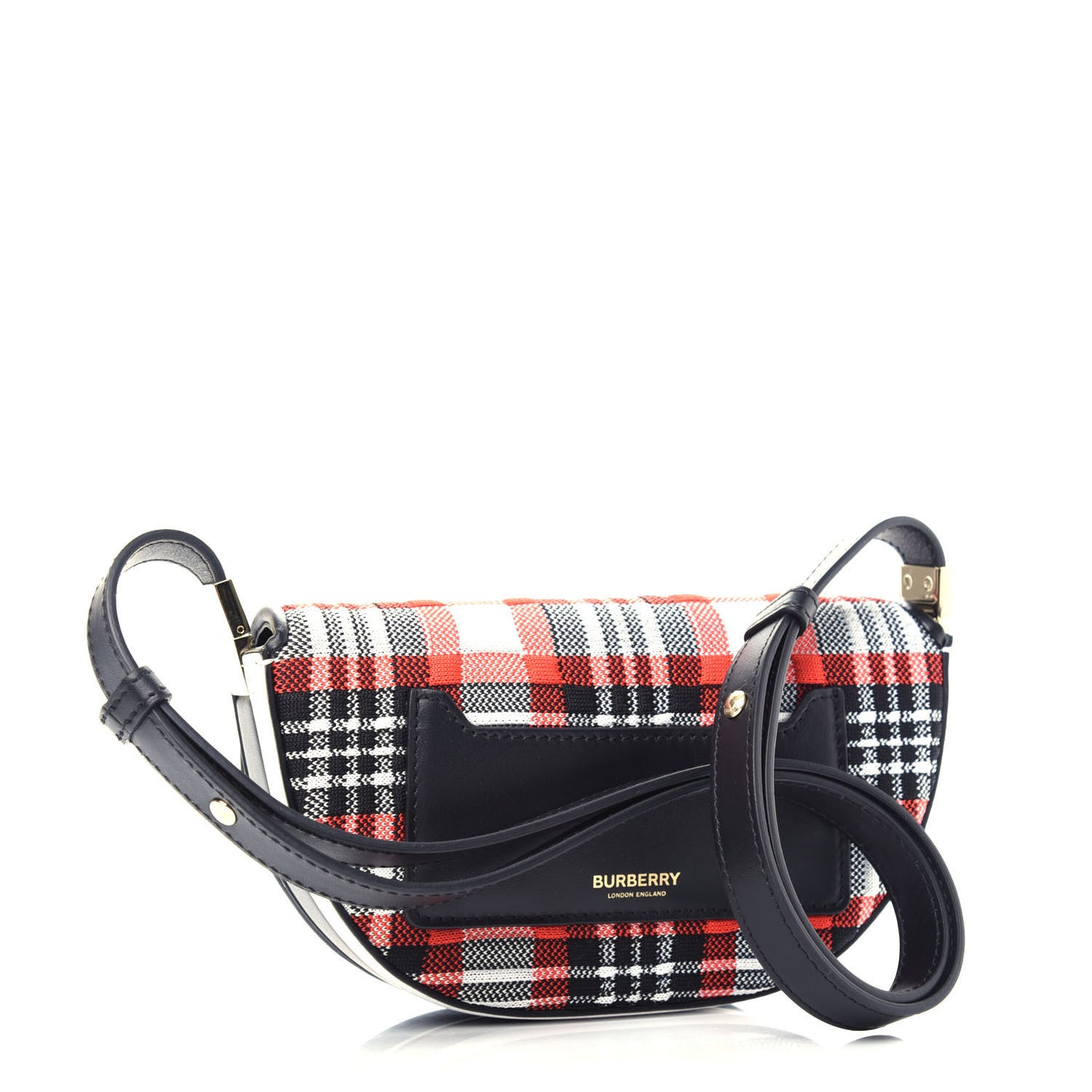 Knit Tartan Mini Olympia Shoulder Bag Bright Red