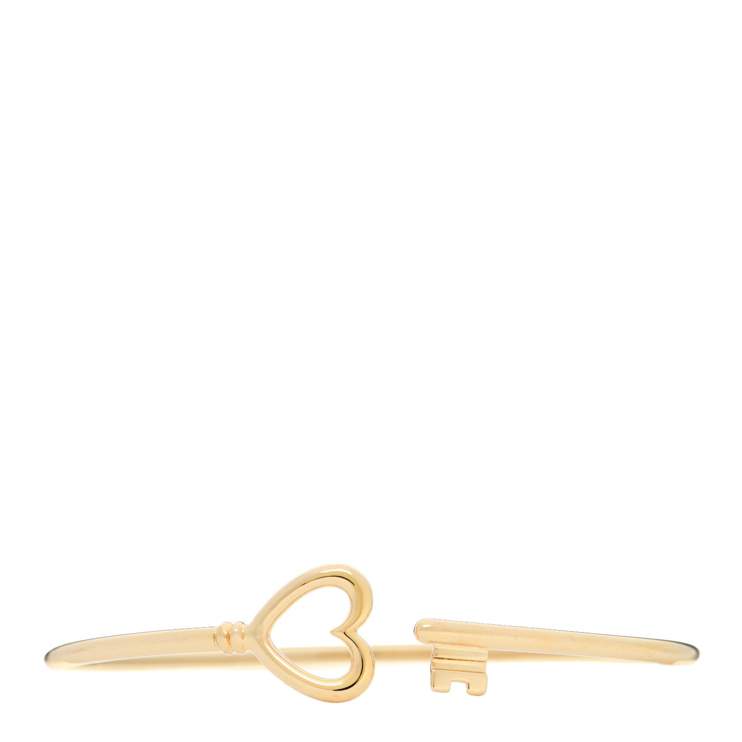 18K Yellow Gold Wire Heart Key Bracelet