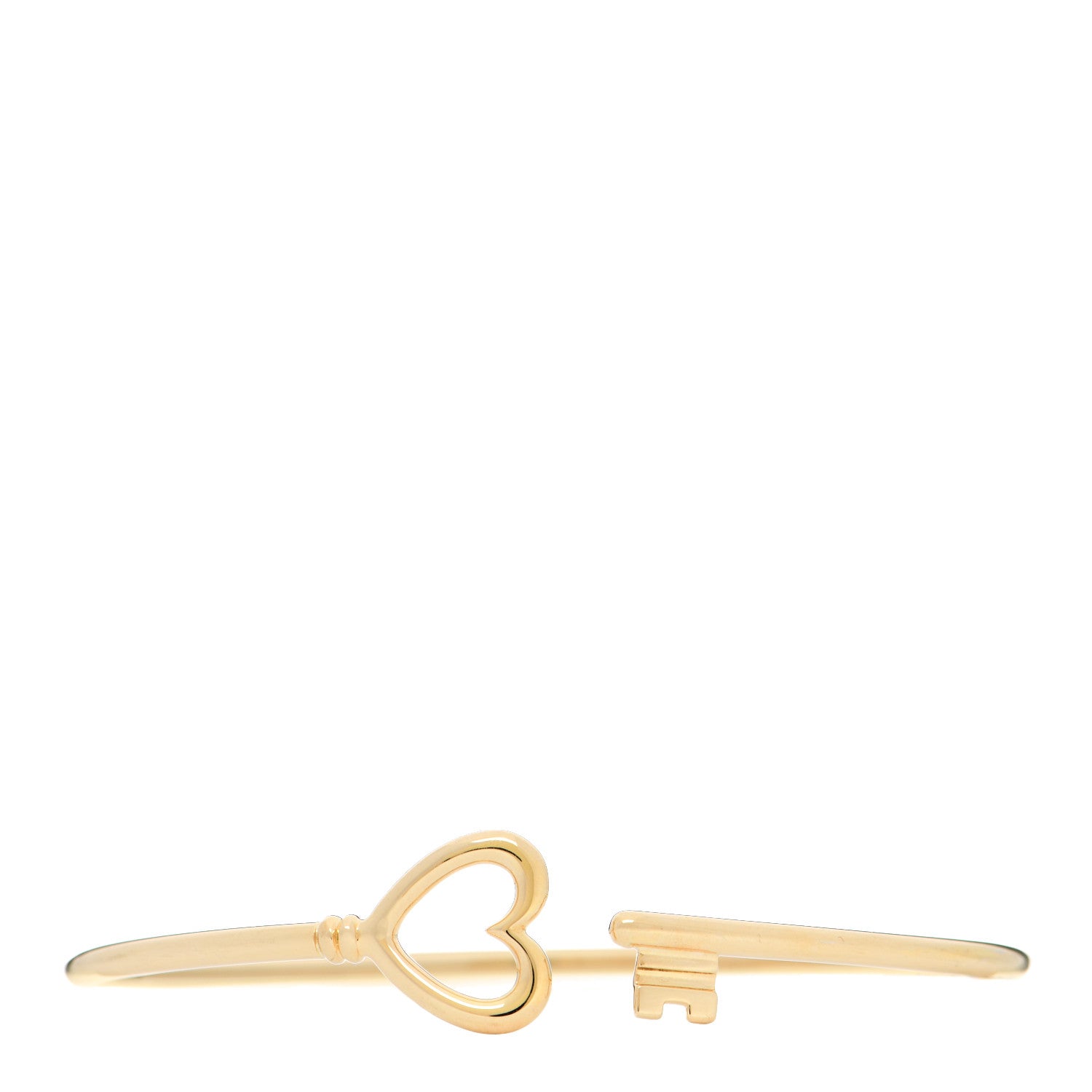 Tiffany 18K Yellow Gold Wire Heart Key Bracelet 1 of 4