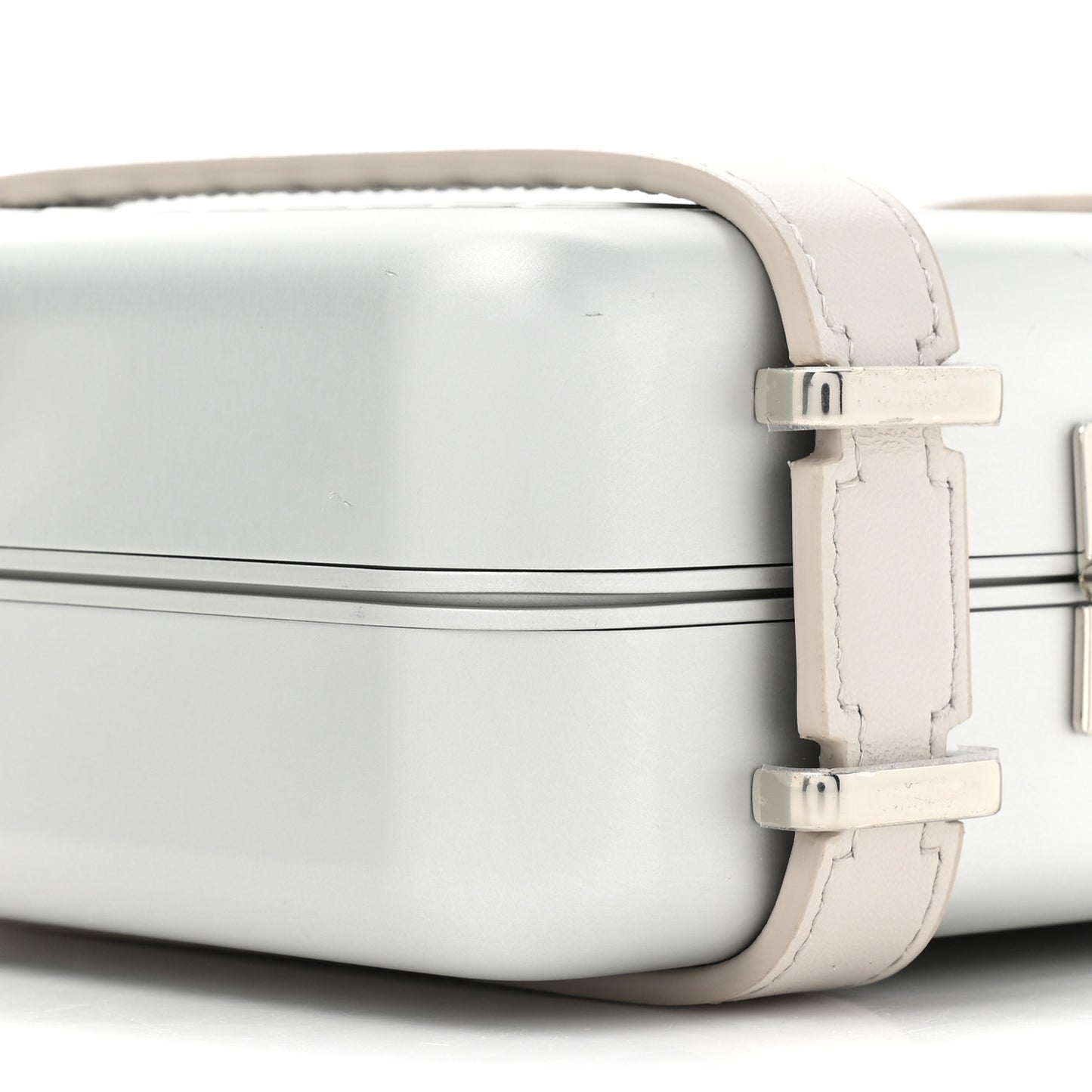X RIMOWA Aluminum Personal Clutch On Strap Silver