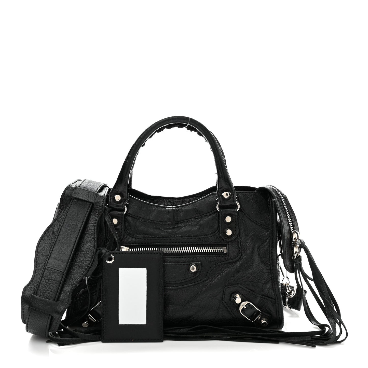 Agneau Classic Silver Hardware Mini City Black