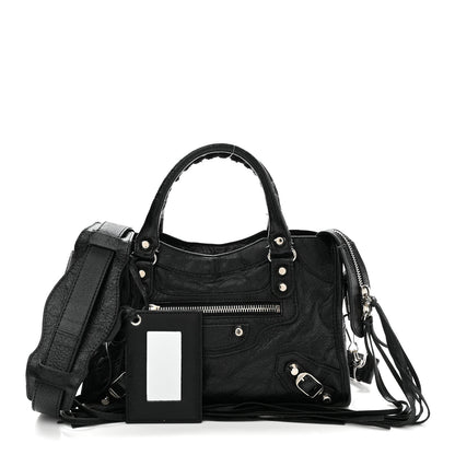 Balenciaga Agneau Classic Silver Hardware Mini City Black 3 of 12