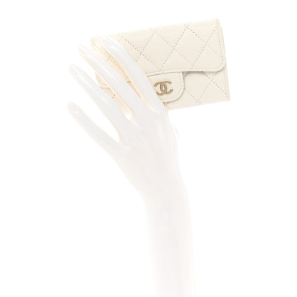 Chanel Caviar Quilted Flap Card Holder Wallet White 2 of 10
