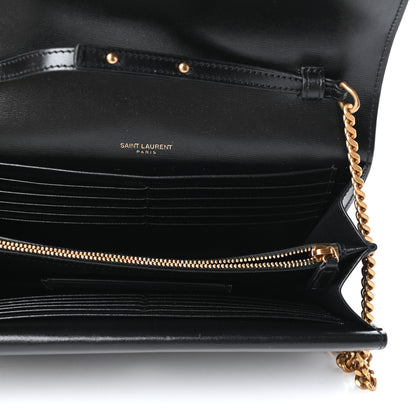 Saint Laurent Smooth Calfskin Monogram Sulpice Chain Wallet Black 5 of 9
