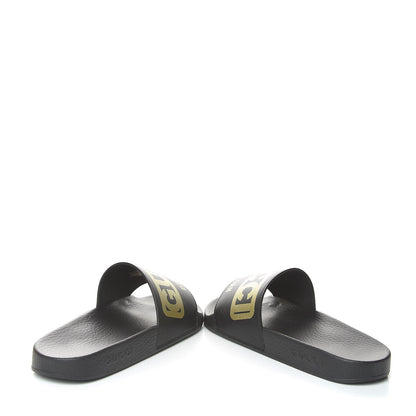 Gucci X DAPPER DAN Rubber Womens Slide Sandals 35 Black 6 of 10
