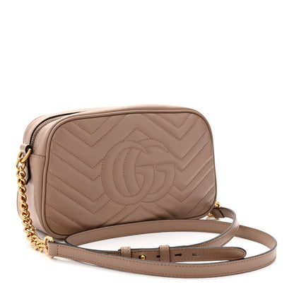 Gucci Calfskin Matelasse Small GG Marmont Chain Shoulder Bag Porcelain Rose 3 of 11