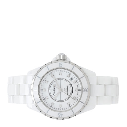 Chanel Stainless Steel Ceramic Diamond 38mm J12 Automatic Watch White 2 of 5