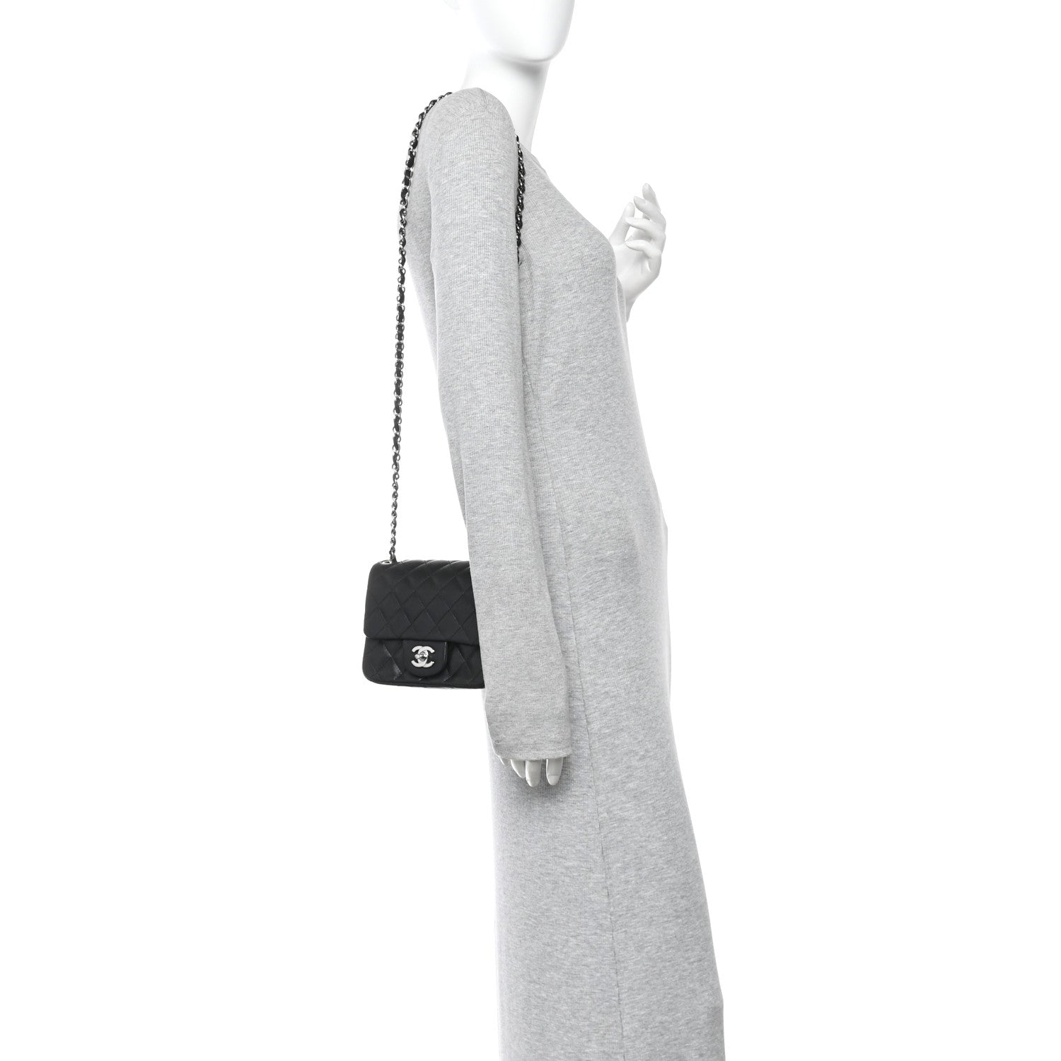 Chanel Lambskin Quilted Mini Square Flap Black 2 of 14