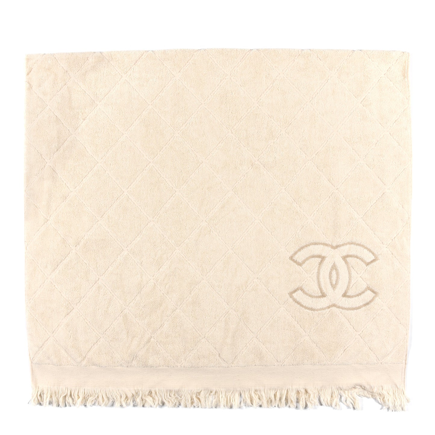 Terry Cotton CC Beach Tote Towel Set Ivory