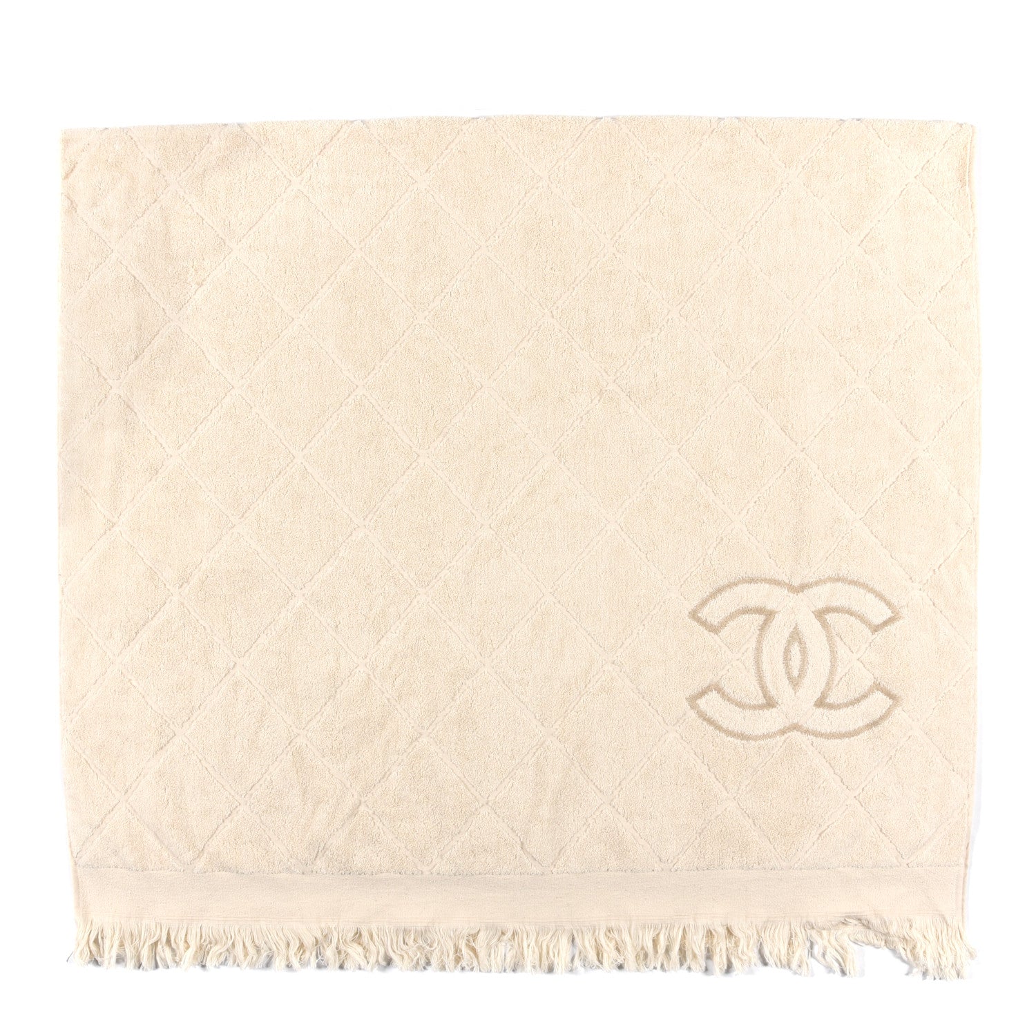 Chanel Terry Cotton CC Beach Tote Towel Set Ivory 15 of 19