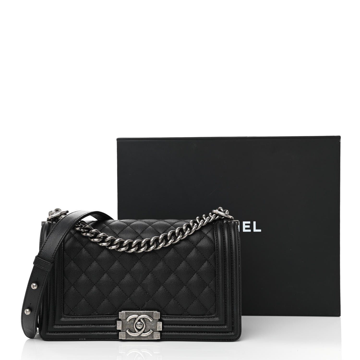 Chanel Caviar Quilted Medium Boy Flap Black 15 of 15