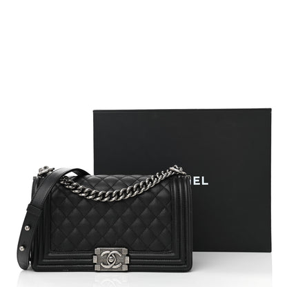 Chanel Caviar Quilted Medium Boy Flap Black 15 of 15