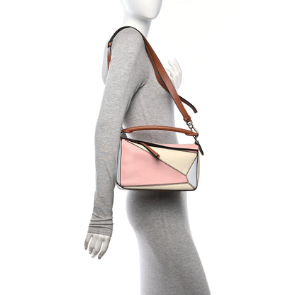 Loewe Calfskin Small Puzzle Bag Soft Pink Tan White 2 of 9