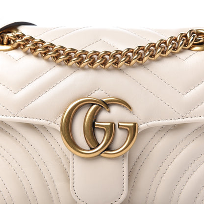 Gucci Calfskin Matelasse Mini GG Marmont Shoulder Bag White 10 of 10