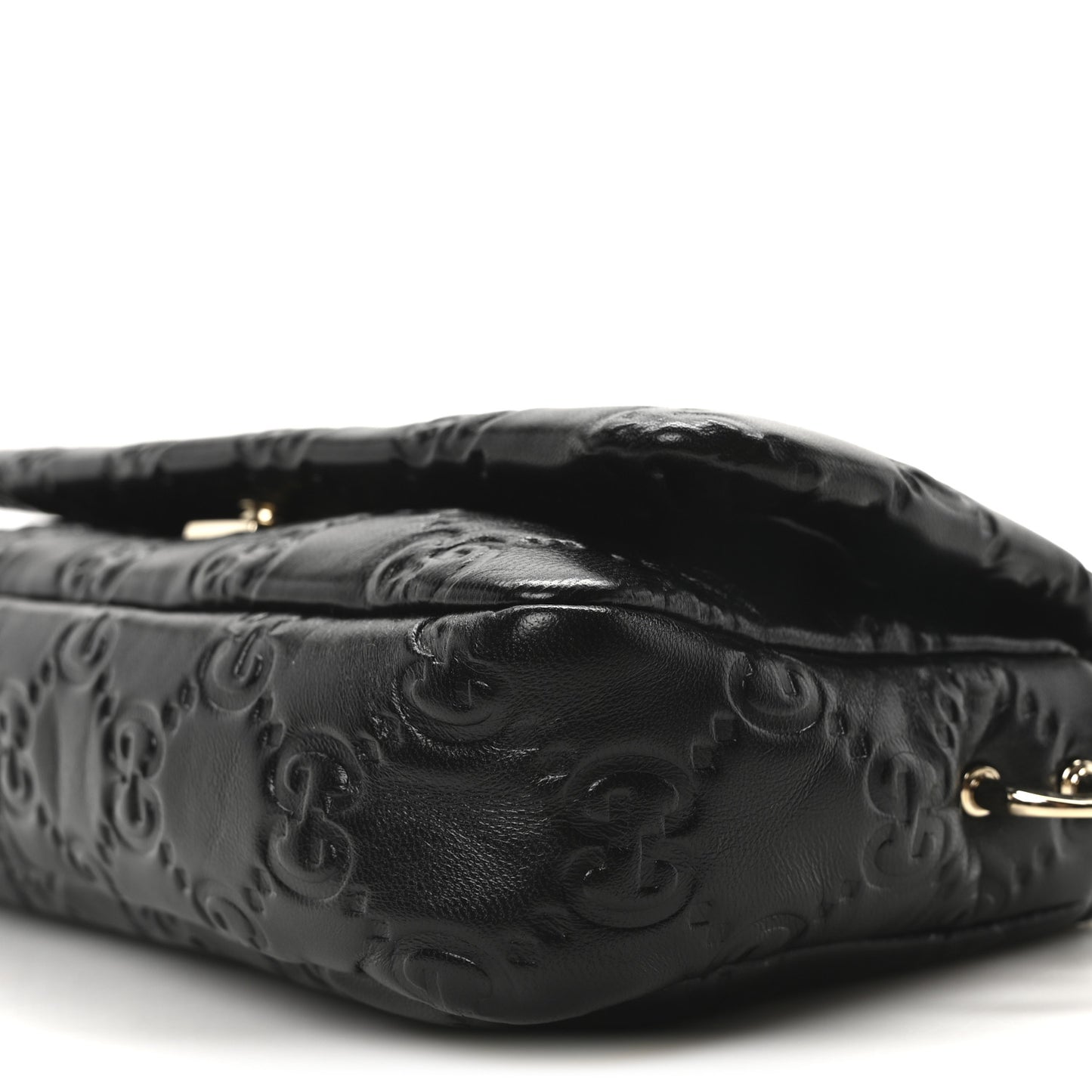 Lambskin Embossed Mini GG Milano Top Handle Shoulder Bag Black