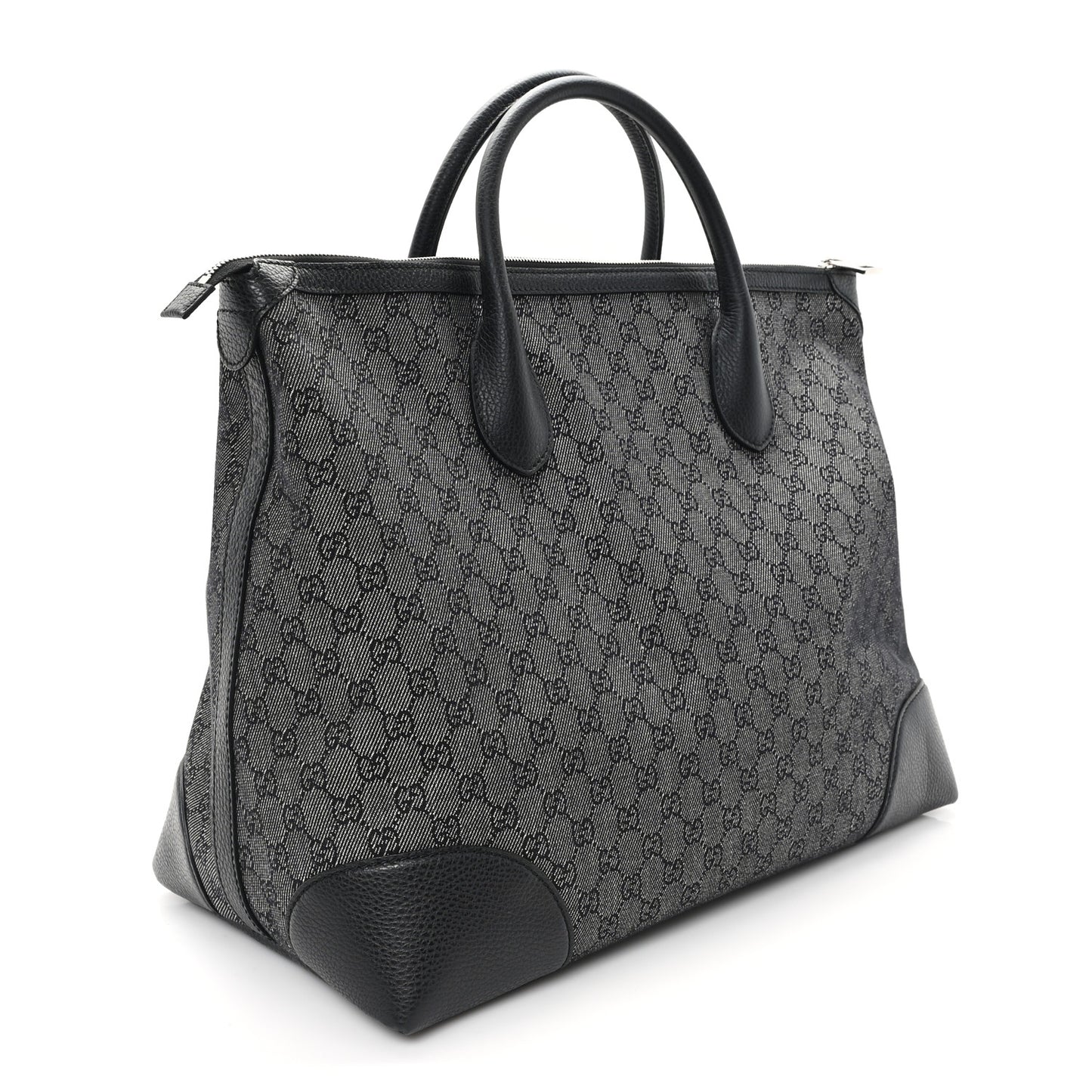 Denim Monogram Large Tote Black
