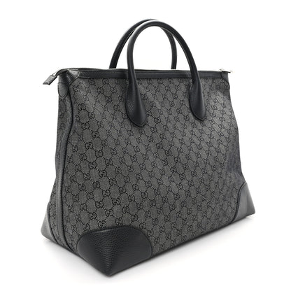 Gucci Denim Monogram Large Tote Black 3 of 12